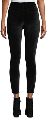 DL1961 Premium Denim Chrissy High-Rise Velvet Skinny Jeans with Button Fly