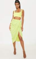Thumbnail for your product : PrettyLittleThing Camel Ruched Side Midi Skirt