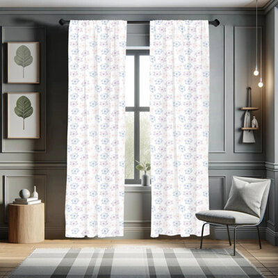 East Urban Home Anemone Flower Semi-Sheer Rod Pocket Sliding Panel
