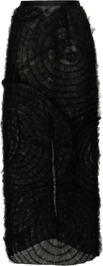 Huishan Zhang Ruffled Sheer Maxi Skirt