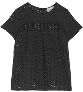 Thumbnail for your product : Sea Mesh-trimmed eyelet-cotton top