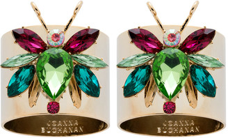Joanna Buchanan Rainbow Bug Peridot Napkin Rings - Set of 2
