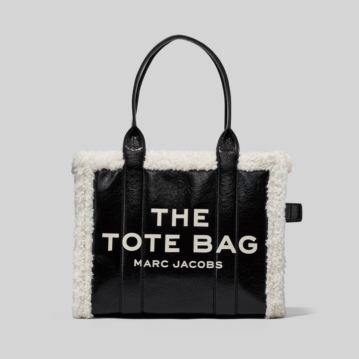 large white leather tote