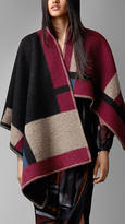 Thumbnail for your product : Burberry Colour Block Check Blanket Poncho