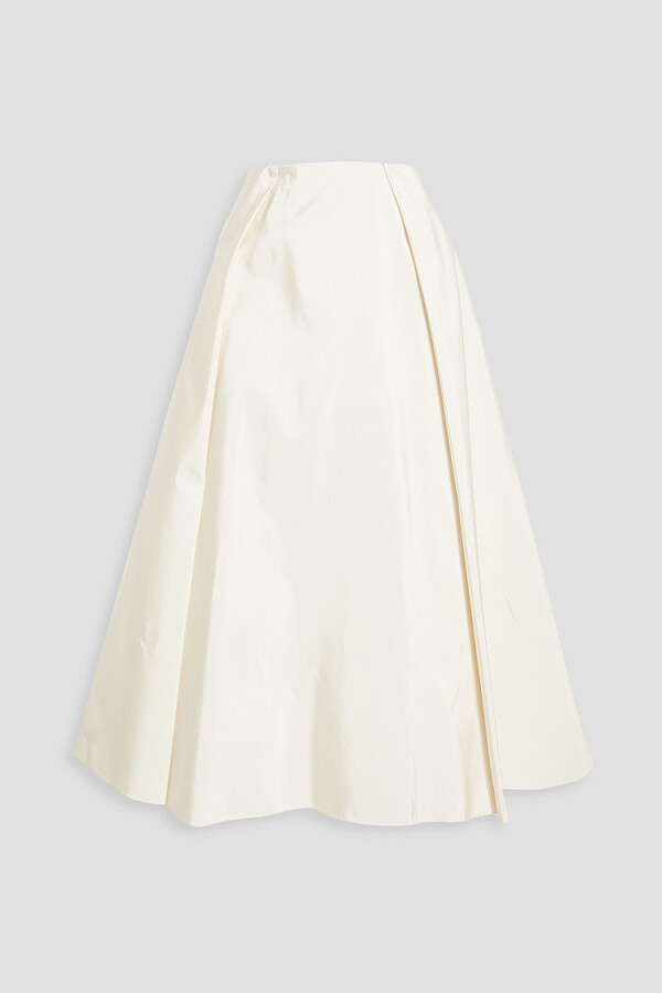 Carolina Herrera Pleated silk-faille maxi skirt - ShopStyle