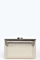Thumbnail for your product : boohoo Serena Ribbed Box Clutch Bag