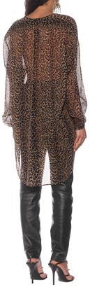 Saint Laurent Leopard-print wool blouse