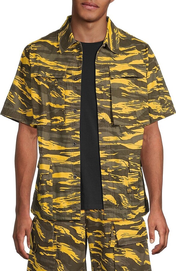 Slim Fit Camo Print Shirt Jacket