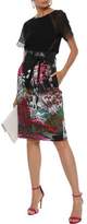 Thumbnail for your product : Alberta Ferretti Belted Printed Stretch-cotton Pencil Skirt