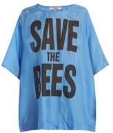 Thumbnail for your product : Katharine Hamnett Save The Bees Print Silk T Shirt - Womens - Blue