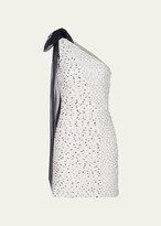Thumbnail for your product : Halston Analise One-Shoulder Polka-Dot Mini Dress