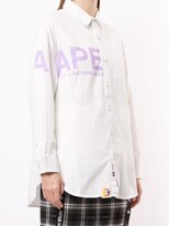 Thumbnail for your product : AAPE BY *A BATHING APE® Logo-Print Button-Up Workshirt