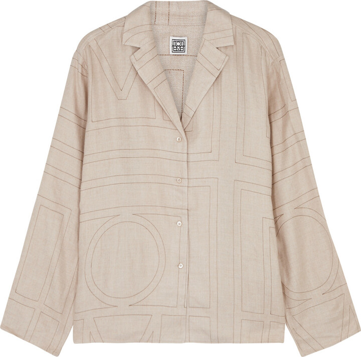Totême Logo-embroidered Flannel Shirt