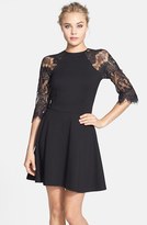 Thumbnail for your product : BB Dakota 'Yale' Lace Panel Fit & Flare Dress