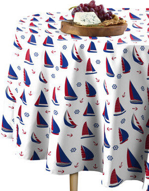 East Urban Home Cordis Geometric Round Tablecloth