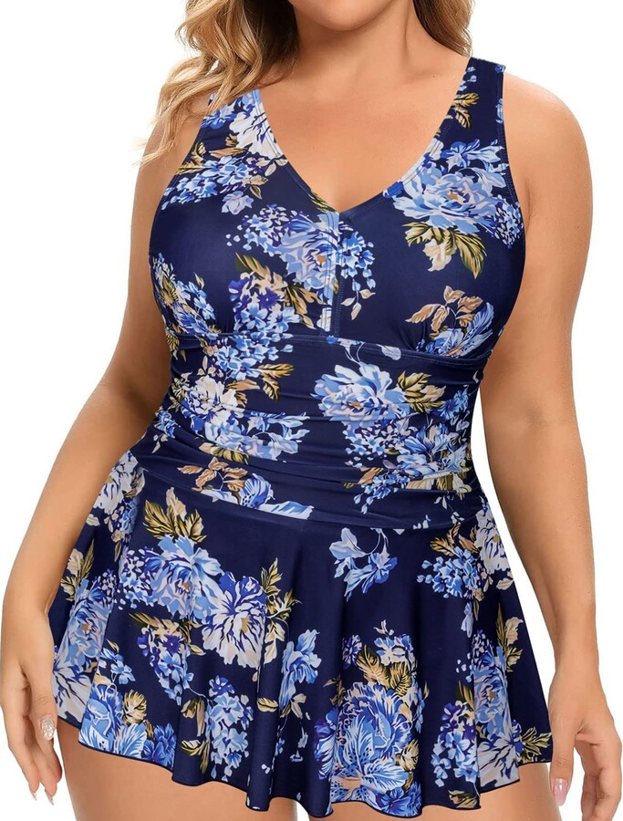 PowerFulLOT Swimsuits for Flat Chest Plus Size Thong Swim Suits Womens