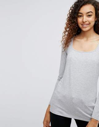 ASOS DESIGN Top with Square Neck and Long Sleeve