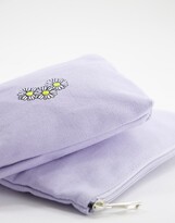 Thumbnail for your product : SVNX 2 pack of makeup bags in washed lilac