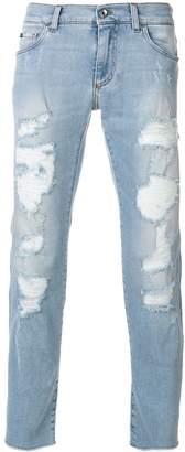 Dolce & Gabbana heavily distressed jeans