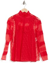 Thumbnail for your product : Valentino Sheer Lace Long Sleeve Blouse
