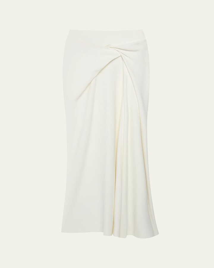 ANOTHER TOMORROW Asymmetrcal Twist Crepe Skirt