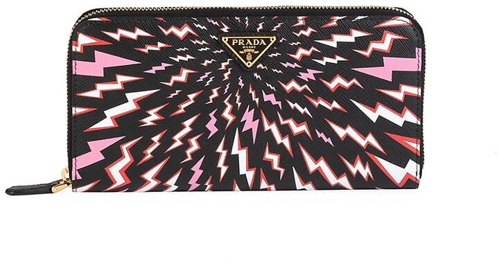 prada saffiano zip around wallet