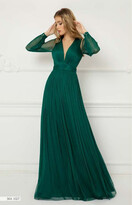 Thumbnail for your product : Cristallini Long Sleeve Pleated Tulle Gown