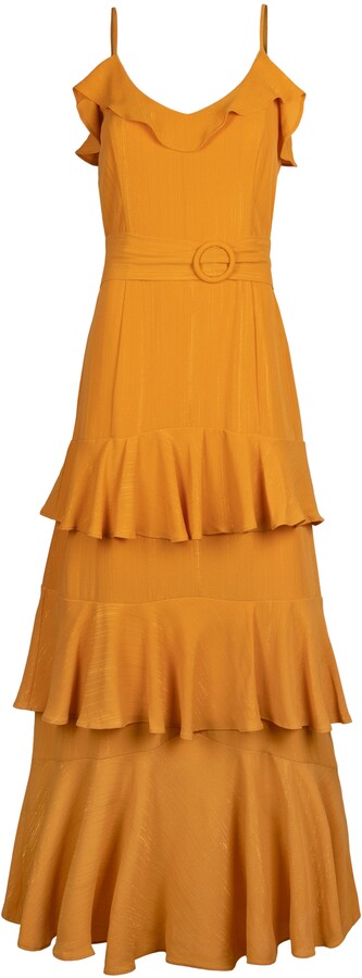 rachel roy ruffled maxi dress