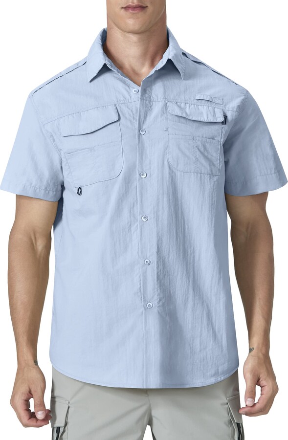 Nominate Mens Long Sleeve Fishing Shirts UPF 50+ UV Protection Sun Shirts Quick Drying Hiking Lightweight