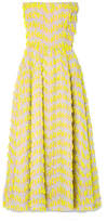 Carolina Herrera - Strapless Embroidered Organza Midi Dress - Yellow
