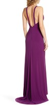 Thumbnail for your product : Ieena For Mac Duggal Mac Duggal Deep V-Neck Slit Jersey Gown