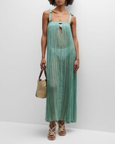 Thumbnail for your product : Ulla Johnson Liya Sheer Shoulder-Tie Coverup Maxi Dress