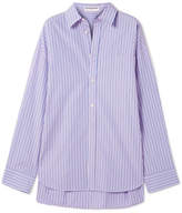 Balenciaga - Masculin Striped Cotton-poplin Shirt - Blue