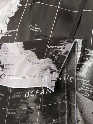Sacai World Map Print Layered Style Top