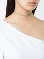 Thumbnail for your product : Ef Collection diamond bar leather choker