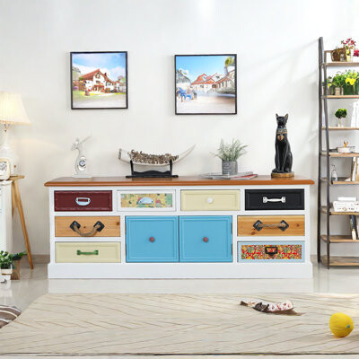Longshore Tides Simple Painted Creative TV Cabinet 59.1'' Media Console