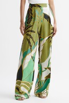 Thumbnail for your product : Reiss Print Luna Wide Leg Mid Rise Printed Trousers