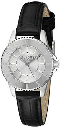Versus By Versace Women's SOZ010015 TOKYO Stainless Steel Watch with Black Leather Band