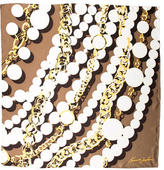 Thumbnail for your product : Kenneth Jay Lane Silk Chain-Link Printed Scarf w/ Tags