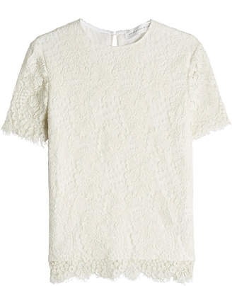 Victoria Beckham Laced Silk and Wool-Blend Top