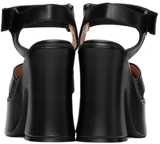 Moschino Black Logo Strap Heeled Sandals