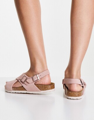 Birkenstock Tulum cross strap flat sandals in light rose - ShopStyle