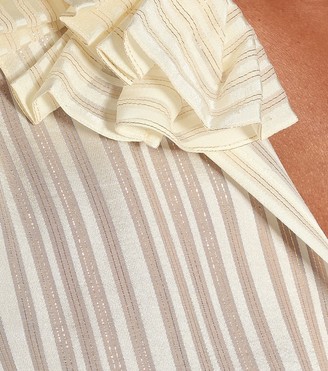 Saint Laurent Striped lame silk-blend minidress