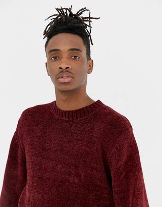 Weekday Chenille sweater in red