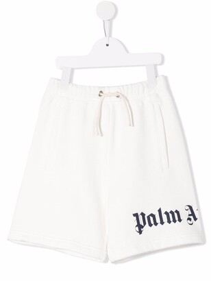 Palm Angels Kids Logo-Print Drawstring Shorts