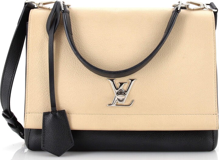 Louis Vuitton Cream & Burgundy Grained Calf Leather Lockme Day Bag White  ref.617504 - Joli Closet