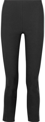 Rag & Bone Dani Leather-paneled Stretch Cotton-blend Skinny Pants - Black