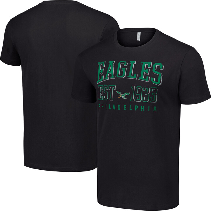 Men's Starter Black Philadelphia Eagles Throwback Logo T-Shirt