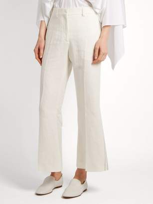 Calvin Klein Collection Lagen Tailored Linen Trousers - Womens - White