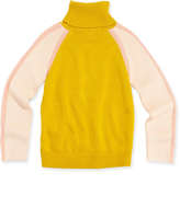 Thumbnail for your product : Chloé Colorblock Turtleneck Sweater, Mustard, 6A-10A